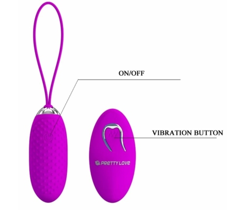 Pretty Love Joanna Wireless Vibrating Egg 12 Modes Silicone Pink