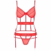 Passion Kyouka Red Corset Set S/M - Adjustable Straps & Sheer Design
