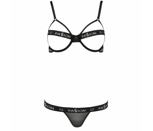 Passion Kyouka Two-Piece Set Black L/XL - Modern Open Bra & Thong Ensemble