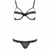 Passion Kyouka Two-Piece Set Black L/XL - Modern Open Bra & Thong Ensemble