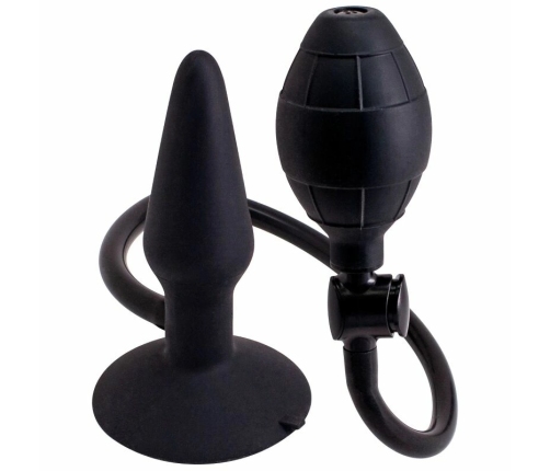 Seven Creations Inflatable Silicone Plug S Black 12.7cm Adjustable Size
