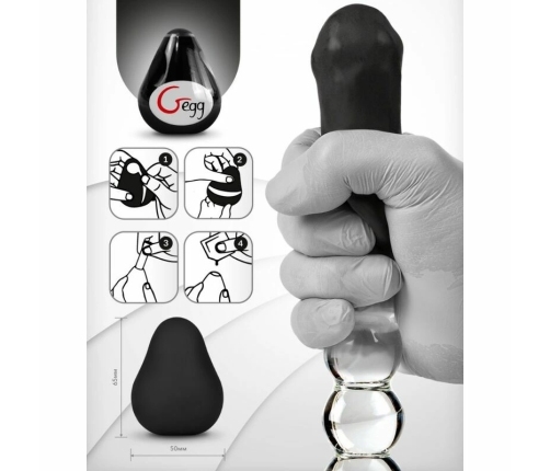 Gvibe G-Egg Black Textured Silicone Compact Intimate Sleeve 6.5cm
