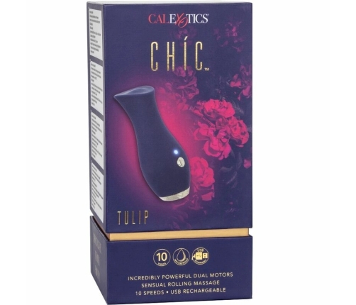 CalExotics Chic Tulip Blue - 10-Mode Waterproof Massager, 11.5 cm