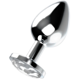 OHMAMA Anal Plug L Aluminum with Decorative Crystal 4x9cm
