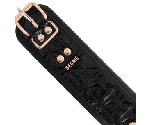 BEGME Black Edition Premium Vegan Leather Collar with Neoprene Lining