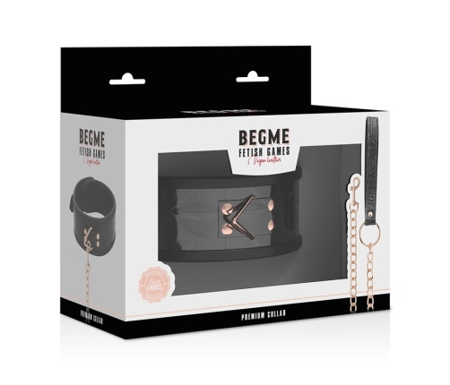 BEGME Black Edition Premium Vegan Leather Collar with Neoprene Lining