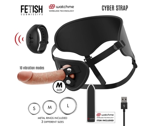 Fetish Submissive Cyberstrap Remote Harness with Silicone Attachment M