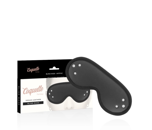 Coquette Chic Desire Vegan Leather Blind Mask with Neoprene Lining, Adjustable