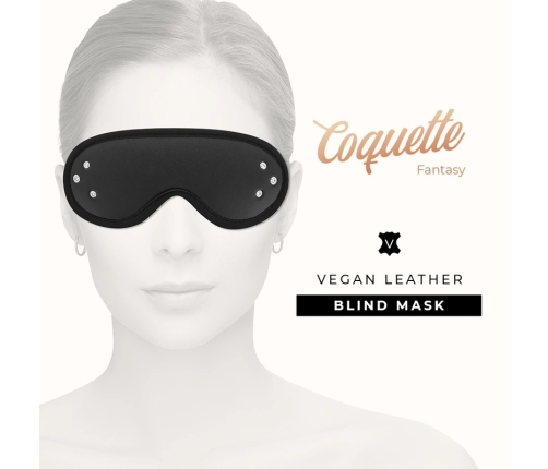 Coquette Chic Desire Vegan Leather Blind Mask with Neoprene Lining, Adjustable