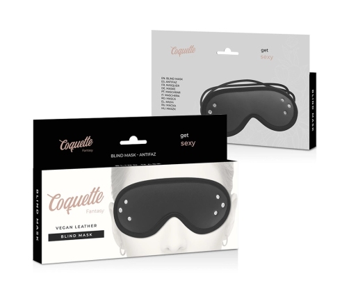 Coquette Chic Desire Vegan Leather Blind Mask with Neoprene Lining, Adjustable