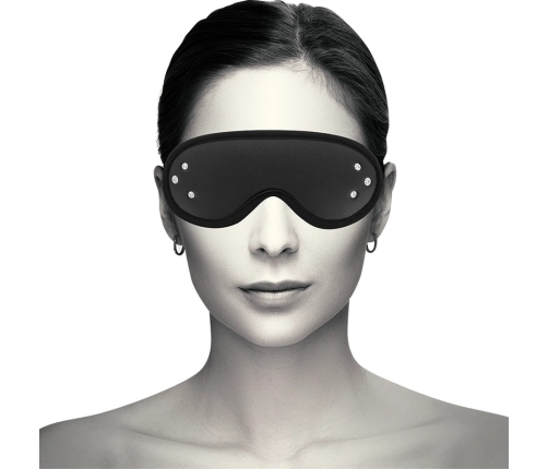 Coquette Chic Desire Vegan Leather Blind Mask with Neoprene Lining, Adjustable