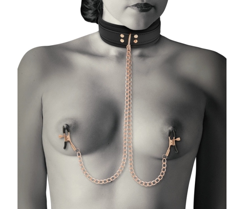 Coquette Chic Desire Vegan Leather Collar with Adjustable Chain Clips