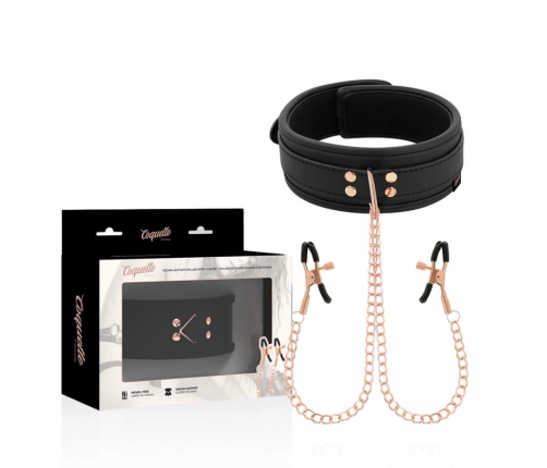 Coquette Chic Desire Vegan Leather Collar with Adjustable Chain Clips