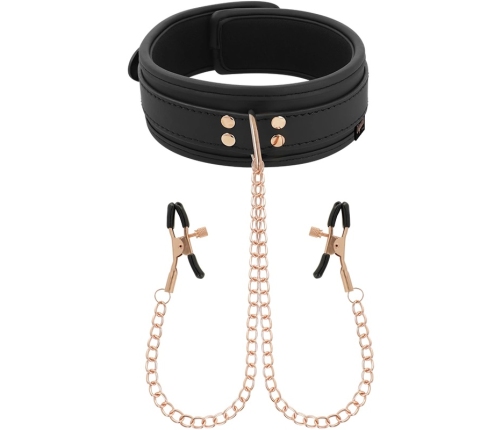 Coquette Chic Desire Vegan Leather Collar with Adjustable Chain Clips