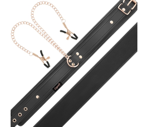 Coquette Chic Desire Vegan Leather Collar with Adjustable Chain Clips