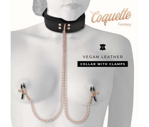 Coquette Chic Desire Vegan Leather Collar with Adjustable Chain Clips