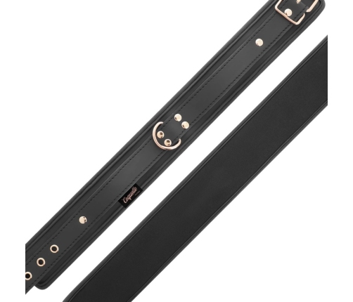 Coquette Chic Desire Vegan Leather Collar with Metal Chain, Black