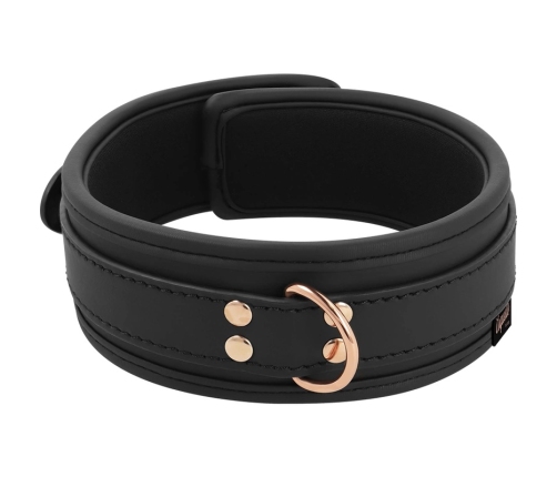 Coquette Chic Desire Vegan Leather Collar with Metal Chain, Black