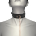 Coquette Chic Desire Vegan Leather Collar with Metal Chain, Black