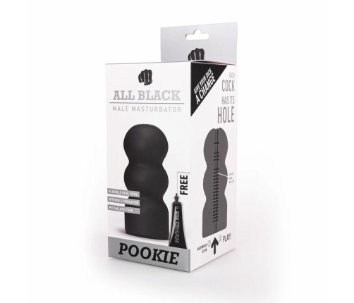 All Black Pookie Intimate Machine 17cm, Artistic Design, Black