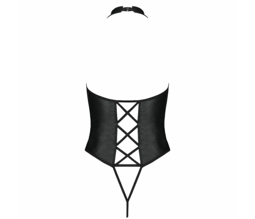 PASSION Nancy Eco Leather Black Body L/XL - Modern Strappy Design