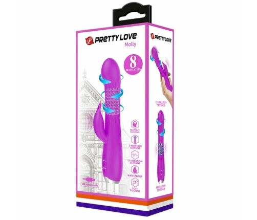 Pretty Love Molly Intimate Rotating Silicone Machine, 20.5cm, Purple, USB