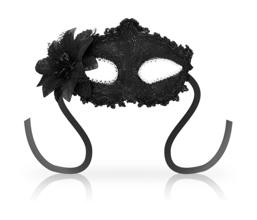OHMAMA Venetian Style Mask Side Flower Black - Elegant Lace Accessory Unisex