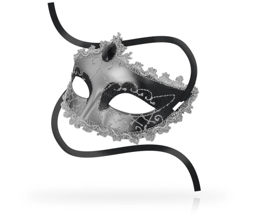 OHMAMA Black Diamond Gray Mask - Decorative Rigid Unisex Venetian Style