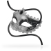 OHMAMA Black Diamond Gray Mask - Decorative Rigid Unisex Venetian Style