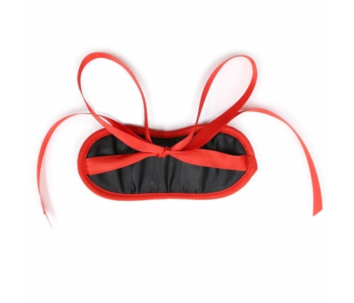 OHMAMA Black Mask with Red Trim - Adjustable Polyester Accessory