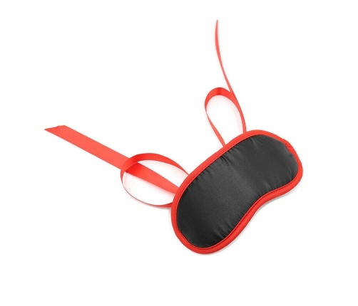 OHMAMA Black Mask with Red Trim - Adjustable Polyester Accessory