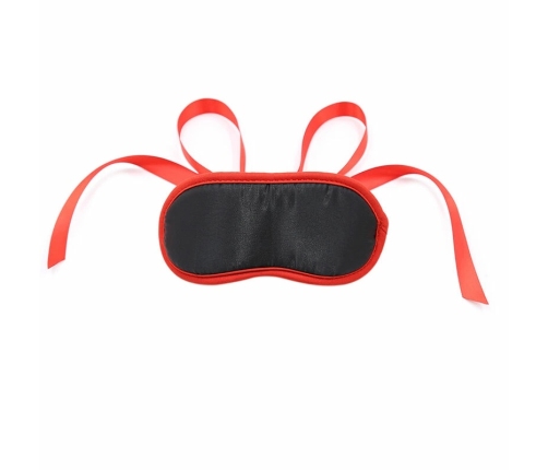 OHMAMA Black Mask with Red Trim - Adjustable Polyester Accessory