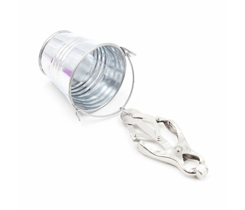 OHMAMA Metal Nipple Clamps with Buckets - Adjustable, Nickel-Free Design
