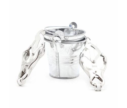 OHMAMA Metal Nipple Clamps with Buckets - Adjustable, Nickel-Free Design