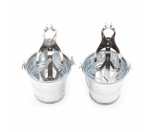 OHMAMA Metal Nipple Clamps with Buckets - Adjustable, Nickel-Free Design
