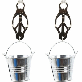 OHMAMA Metal Nipple Clamps with Buckets - Adjustable, Nickel-Free Design