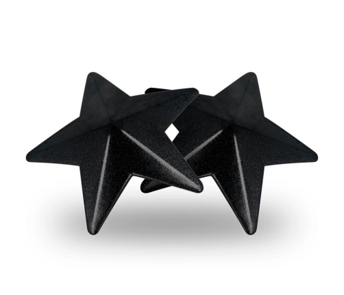 Coquette Chic Desire Star-Shaped Reusable Black Nipple Covers, Metal Finish