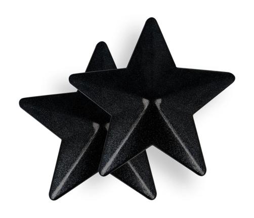 Coquette Chic Desire Star-Shaped Reusable Black Nipple Covers, Metal Finish