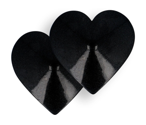 Coquette Chic Desire Black Heart-Shaped Reusable Metal Nipple Covers