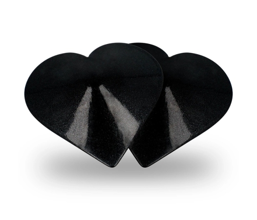 Coquette Chic Desire Black Heart-Shaped Reusable Metal Nipple Covers