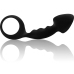 OHMAMA Ribbed Silicone Anal Plug with Safety Ring 12.2cm Black
