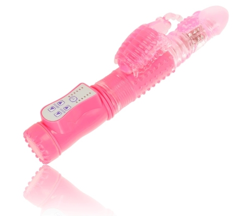 OHMAMA Rotating Rabbit-Style Vibrator Multifunctional 25.5cm Pink