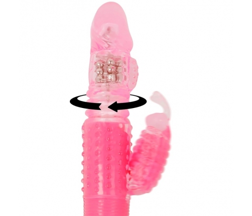 OHMAMA Rotating Rabbit-Style Vibrator Multifunctional 25.5cm Pink