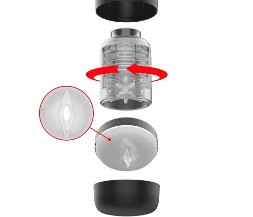 JAMYJOB Tornado 360 Tech Stroker with Rotating & Thrusting System, Black