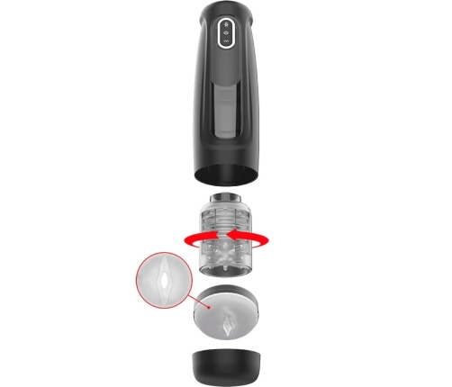 JAMYJOB Tornado 360 Tech Stroker with Rotating & Thrusting System, Black