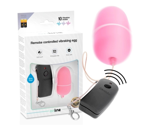 ONLINE Remote-Controlled Wireless Vibrating Egg Pink 10 Modes ABS 6cm