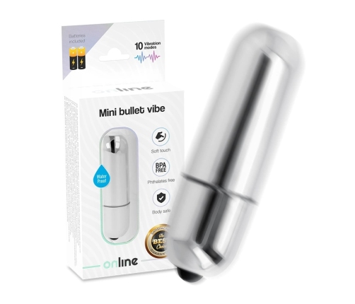 ONLINE Mini Bullet Vibe Silver - Compact Multi-Mode Vibrating Device