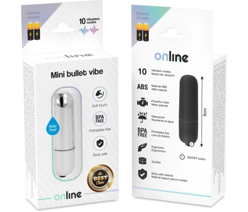 ONLINE Mini Bullet Vibe Silver - Compact Multi-Mode Vibrating Device
