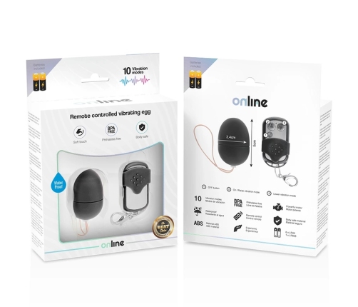 ONLINE S Black Wireless Vibrating Egg with Remote Control, 10 Modes