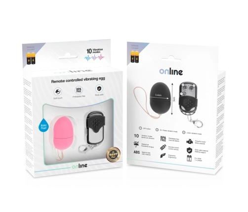 ONLINE Remote Control Vibrating Egg S Pink - 10 Modes, Waterproof ABS